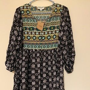 Umgee geometric print dress NWT!